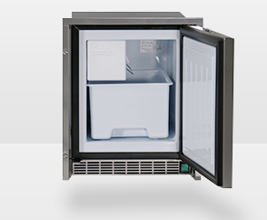 Ice Maker Low Profile "White" by Isotherm,115V 60Hz AC/230v 50Hz AC, Stainless Steel Door, Crescent Ice
