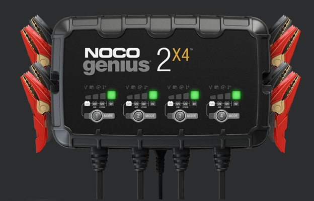 NOCO GENIUS2X4 6V/12V 4-Bank, 8-Amp Smart Battery Charger