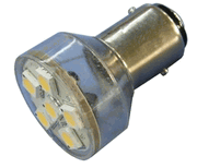 . 6-SMD LED BA15d "Six Gun" - Red