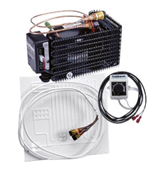 Compact "GE150" Flat Evaporator (14.2?x15.2?) Fan for Cold Air Distribution, Click-on Bracket, Air Cooled, 5.3 cu.ft. Fridge or 1.7 cu.ft. freezer