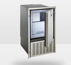 Ice Maker Full Size - Stainless Steel/White Door, Crescent "White" Ice, Flush/Proud Mount 3-side Flange