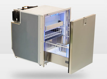 Isotherm DR130 INOX, AC/DC, Refrigerator with Freezer Compartment, 4-sided Stainless Steel Flange