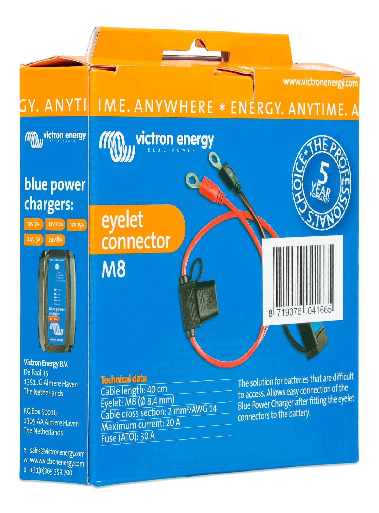 Victron M8 Eyelet Connector with 30A Fuse