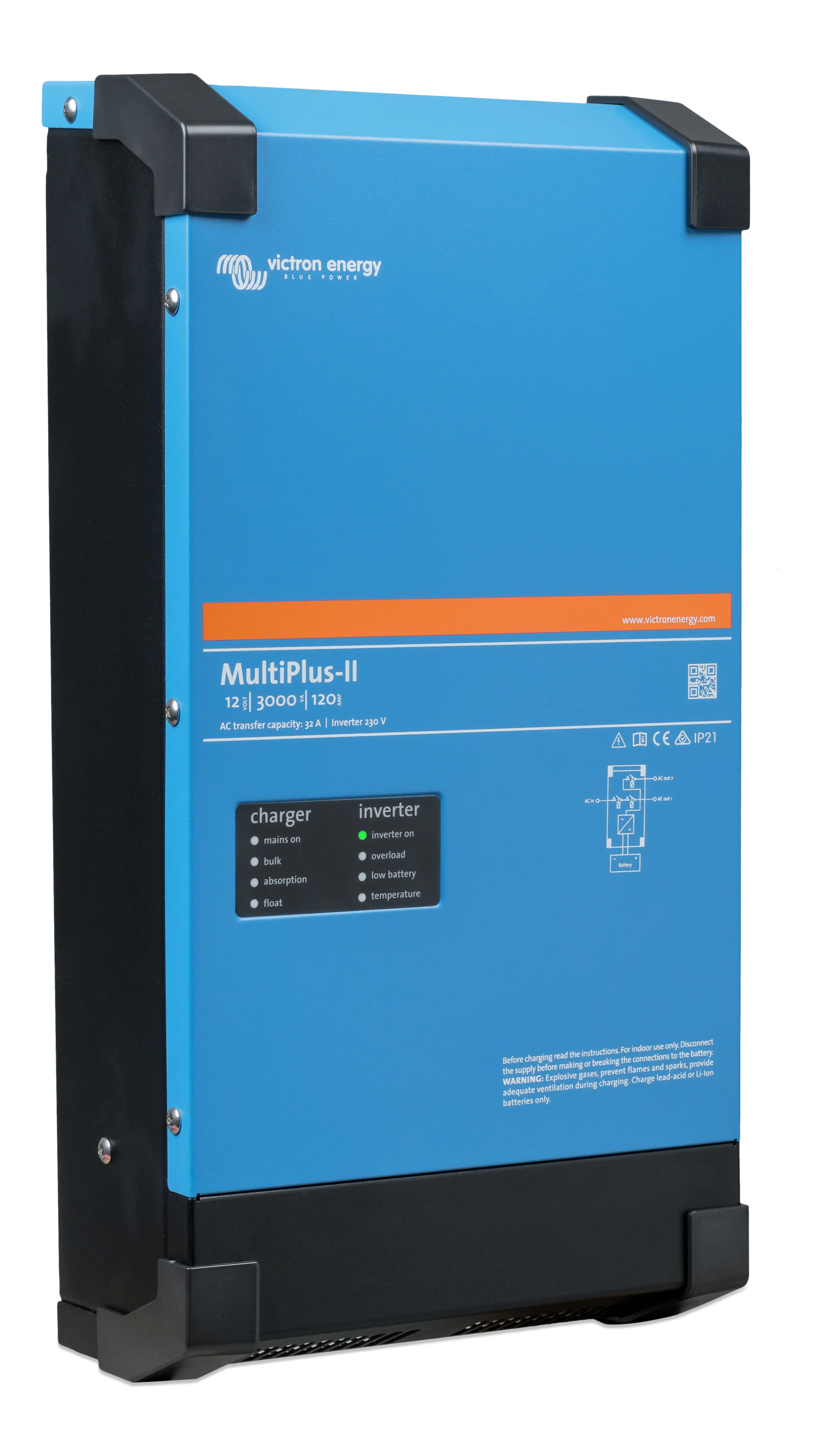 Victron MultiPlus-II 12/3000/120-50 120V Inverter Charger (UL 458)