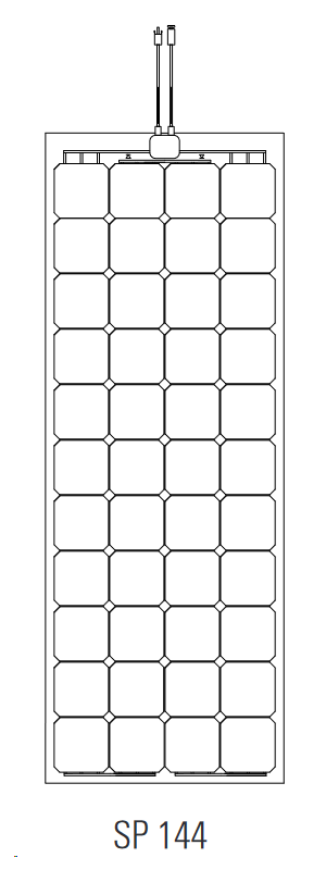 Solbian 144W Semi-Flexible Solar Panel SP144JB