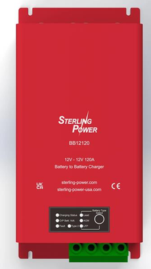 Sterling Power Battery to Battery Charger 12V input to 12V output 120 amp DC powered charger