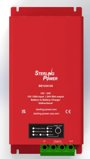 Sterling Power Battery to Battery Charger 12V input to 24V output 120amp DC powered charger