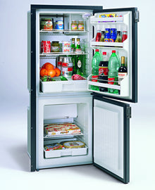 Isotherm CR195 Classic - Refrigerator/Freezer - Left/Right swing -  4.6 + 2.3 cu ft - AC/DC - 3-Side Black Flange