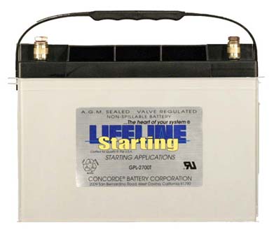 Lifeline GPL-2700T AGM Starting Battery 12V 95A-Hr