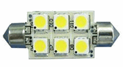 6 SMD LED 42mm Festoon Six Max Warm White