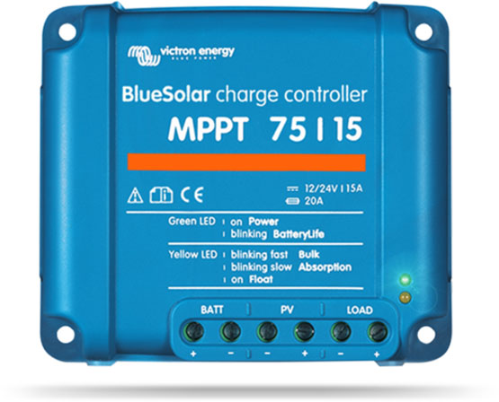 Set Charge Controller BlueSolar MPPT 75/15 75VOC 15A + MPPT Control