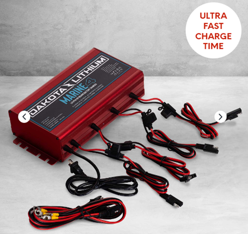 Dakota Lithium - 12V 10 Amp LiFePO4 Deep Cycle Battery Charger - Optimal  for Quickly Charging Larger Batteries, Works with all 12V Dakota Lithium