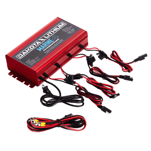 Dakota Lithium Marine 4 Bank, 40-Amp (10-Amp Per Bank) 12V Onboard Lithium Battery Charger